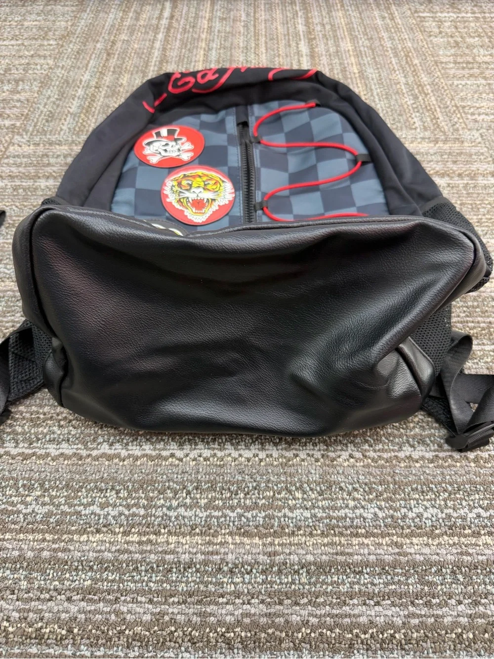 Ed Hardy | Backpack Black Check Patches Backpack